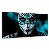 Cuadro Blanco Y Negro Canvas Aqua En El Rostro 120x60
