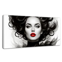 Cuadro Blanco Y Negro Canvas Rojo En Silencio 120x60