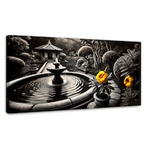 Cuadro Blanco Y Negro Canvas Florecer Y Fluir 120x60