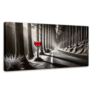 Foto 1 | Foto 1 | Cuadro Blanco Y Negro Canvas Carta Al Viento 120x60