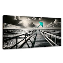 Cuadro Blanco Y Negro Canvas Aventura En Viento 120x60