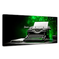 Cuadro Blanco Y Negro Canvas Verde Entre Palabra 120x60