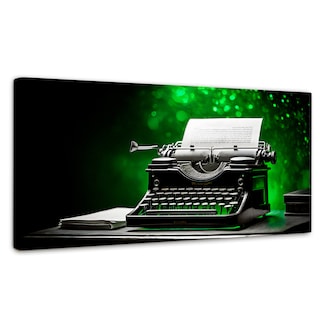 Foto 1 | Foto 1 | Cuadro Blanco Y Negro Canvas Verde Entre Palabra 120x60