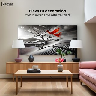 Foto 3 | Foto 3 | Cuadro Blanco Y Negro Canvas Rojo Entre Espinas 120x60