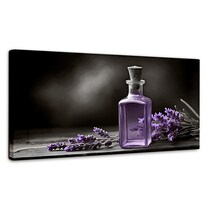 Cuadro Blanco Y Negro Canvas Lavanda Y Encanto 120x60