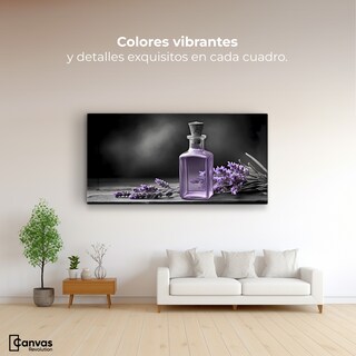 Foto 2 | Foto 2 | Cuadro Blanco Y Negro Canvas Lavanda Y Encanto 120x60