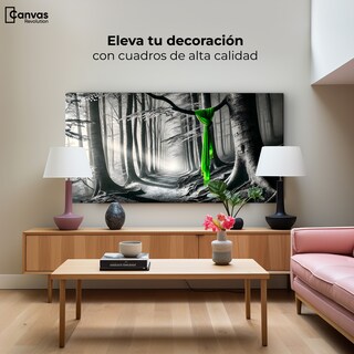 Foto 3 | Foto 3 | Cuadro Blanco Y Negro Canvas Tela Del Bosque 120x60