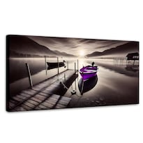Cuadro Blanco Y Negro Canvas Balza De Noche 120x60