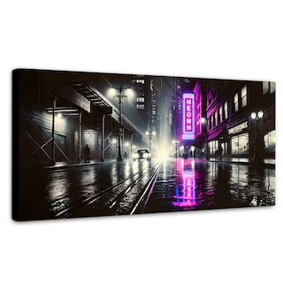 Foto 1 | Foto 1 | Cuadro Blanco Y Negro Canvas Rosa Nocturno 120x60