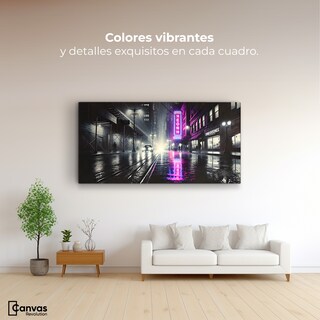 Foto 2 | Foto 2 | Cuadro Blanco Y Negro Canvas Rosa Nocturno 120x60