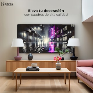 Foto 3 | Foto 3 | Cuadro Blanco Y Negro Canvas Rosa Nocturno 120x60