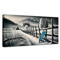 Cuadro Blanco Y Negro Canvas Luz De Madera 120x60