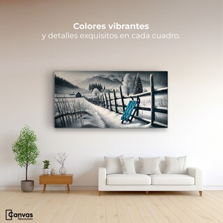 Foto 2 | Foto 2 | Cuadro Blanco Y Negro Canvas Luz De Madera 120x60