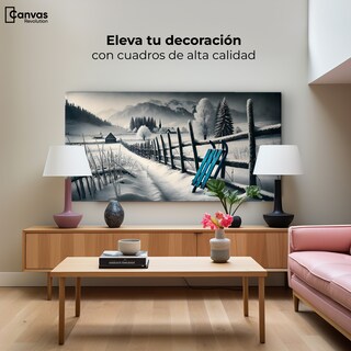 Foto 3 | Foto 3 | Cuadro Blanco Y Negro Canvas Luz De Madera 120x60