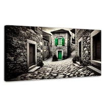 Cuadro Blanco Y Negro Canvas Verde En La Sombra 120x60
