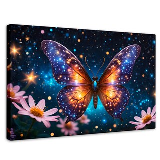Foto 1 | Foto 1 | Cuadro Mariposas Canvas Danza Brillante 90x60