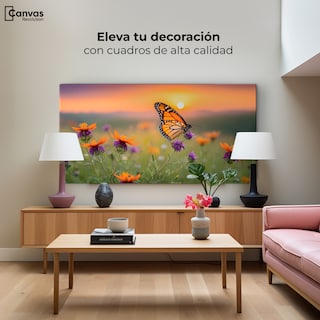 Foto 3 | Foto 3 | Cuadro Mariposas Canvas Flores Del Alba 120x60