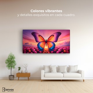 Foto 2 | Foto 2 | Cuadro Mariposas Canvas Mariposa En El Alba 120x60