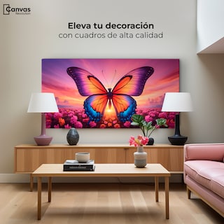 Foto 3 | Foto 3 | Cuadro Mariposas Canvas Mariposa En El Alba 120x60