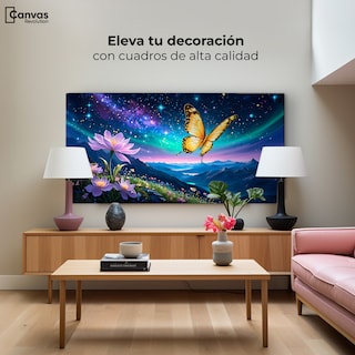 Foto 3 | Foto 3 | Cuadro Mariposas Canvas Magia Nocturna 120x60