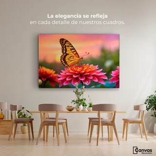 Foto 2 | Foto 2 | Cuadro Mariposas Canvas Mariposa Radiante 90x60