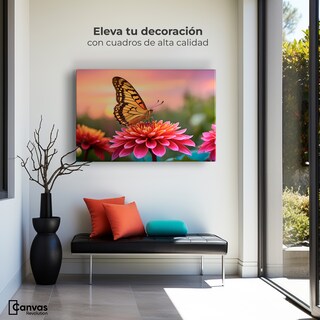 Foto 3 | Foto 3 | Cuadro Mariposas Canvas Mariposa Radiante 90x60