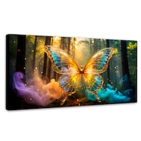 Cuadro Mariposas Canvas Bosque De Cristal 120x60