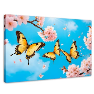 Foto 1 | Foto 1 | Cuadro Mariposas Canvas Alas De Cerezo 90x60