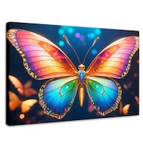 Cuadro Mariposas Canvas Gemas En La Noche 90x60