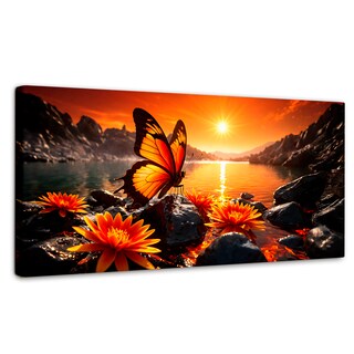 Foto 1 | Foto 1 | Cuadro Mariposas Canvas Alas Al Amanecer 120x60