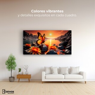 Foto 2 | Foto 2 | Cuadro Mariposas Canvas Alas Al Amanecer 120x60