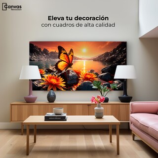 Foto 3 | Foto 3 | Cuadro Mariposas Canvas Alas Al Amanecer 120x60