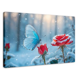 Foto 1 | Foto 1 | Cuadro Mariposas Canvas Rosa Y Fragilidad 90x60