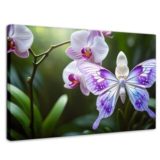 Foto 1 | Foto 1 | Cuadro Mariposas Canvas Orquídeas Y Alas 90x60