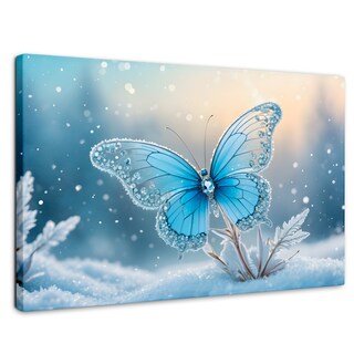 Foto 1 | Foto 1 | Cuadro Mariposas Canvas Mariposa Y Nieve 90x60