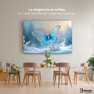 Foto 2 | Foto 2 | Cuadro Mariposas Canvas Mariposa Y Nieve 90x60