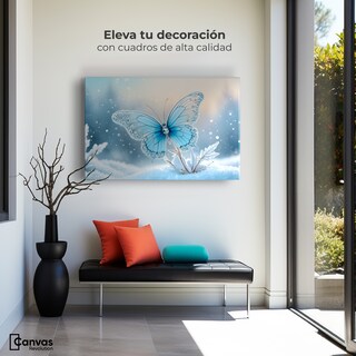 Foto 3 | Foto 3 | Cuadro Mariposas Canvas Mariposa Y Nieve 90x60