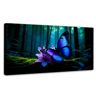 Foto 1 | Foto 1 | Cuadro Mariposas Canvas Alas Entre Árboles 120x60