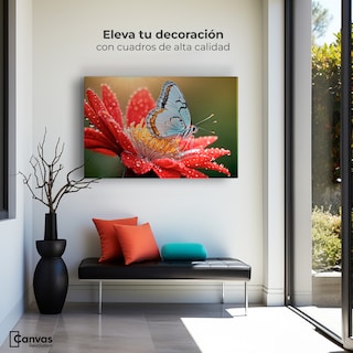Foto 3 | Foto 3 | Cuadro Mariposas Canvas Alas Sobre Flor 90x60