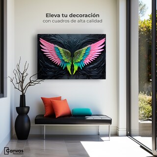 Foto 3 | Foto 3 | Cuadro Alas De Ángel Canvas Alas Ángel Lucido 90x60