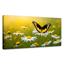 Cuadro Mariposas Canvas Danza Entre Flores 120x60