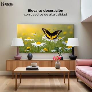 Foto 3 | Foto 3 | Cuadro Mariposas Canvas Danza Entre Flores 120x60