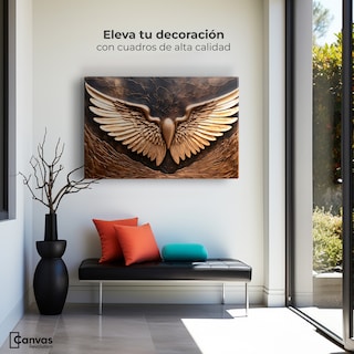 Foto 3 | Foto 3 | Cuadro Alas De Ángel Canvas Alas Ángel Cobre 90x60