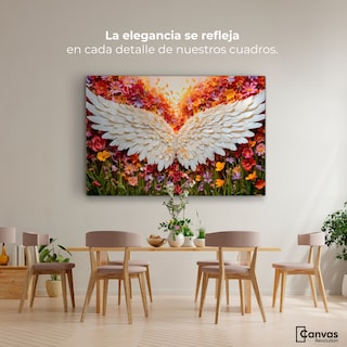Foto 2 | Foto 2 | Cuadro Alas De Ángel Canvas Alas En Flores 90x60