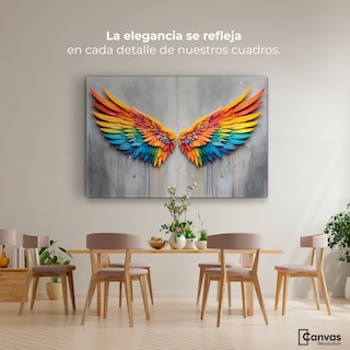 Foto 2 | Foto 2 | Cuadro Alas De Ángel Canvas Alas Ángel Colores 90x60