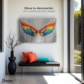 Foto 3 | Foto 3 | Cuadro Alas De Ángel Canvas Alas Ángel Colores 90x60