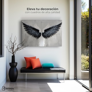 Foto 3 | Foto 3 | Cuadro Alas De Ángel Canvas Alas Ángel Oscuro 90x60