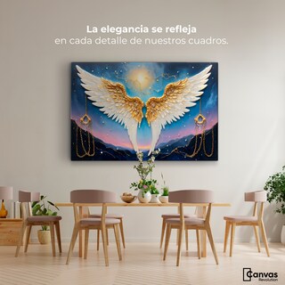 Foto 2 | Foto 2 | Cuadro Alas De Ángel Canva Plumas Eternas 90x60
