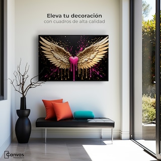 Foto 3 | Foto 3 | Cuadro Alas De Ángel Canvas Corazón Divino 90x60