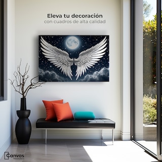 Foto 3 | Foto 3 | Cuadro Alas De Ángel Canvas Plumas Del Alma 90x60